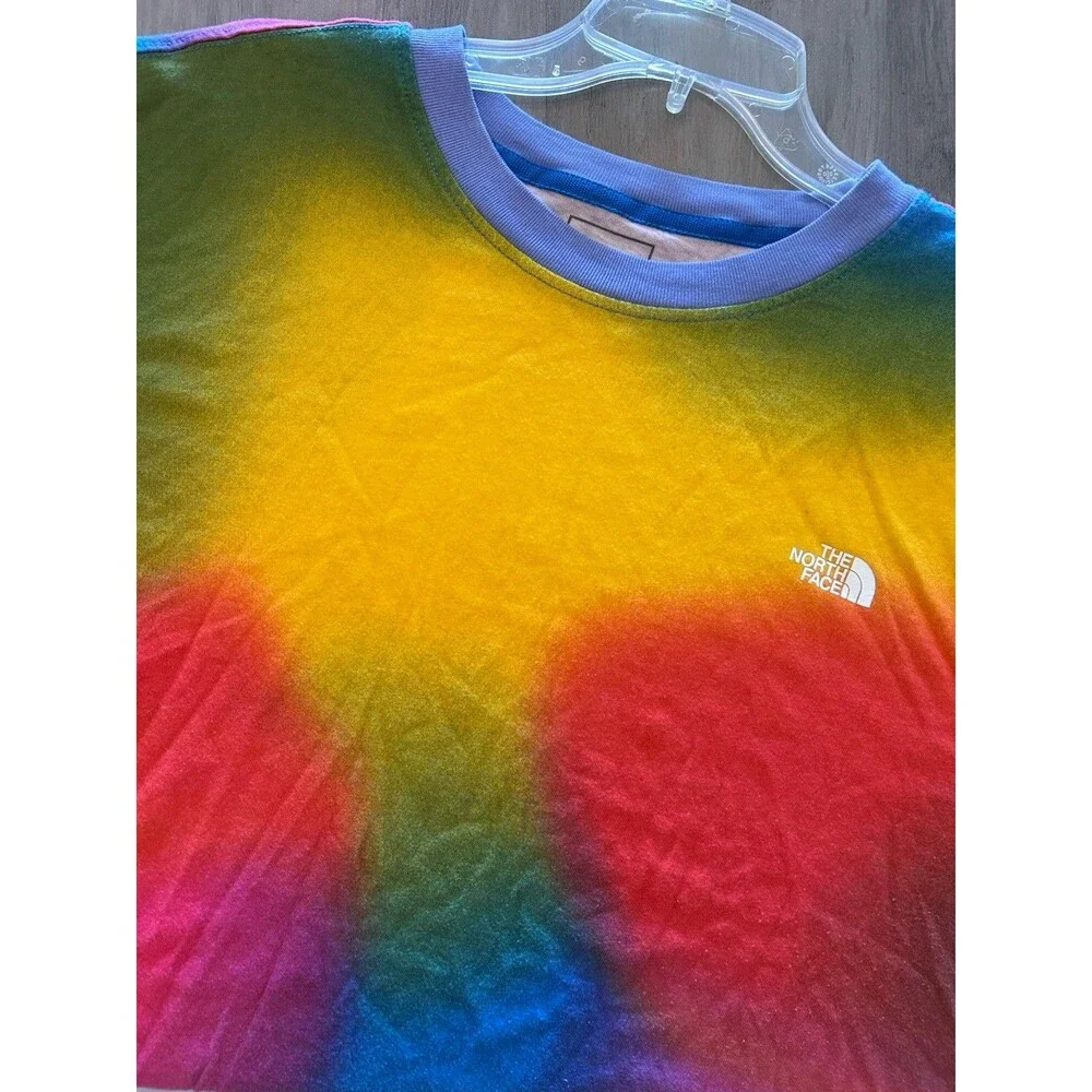 The North Face Mens Shirt Tee Size L Rainbow Gradient AOP All over print Pride